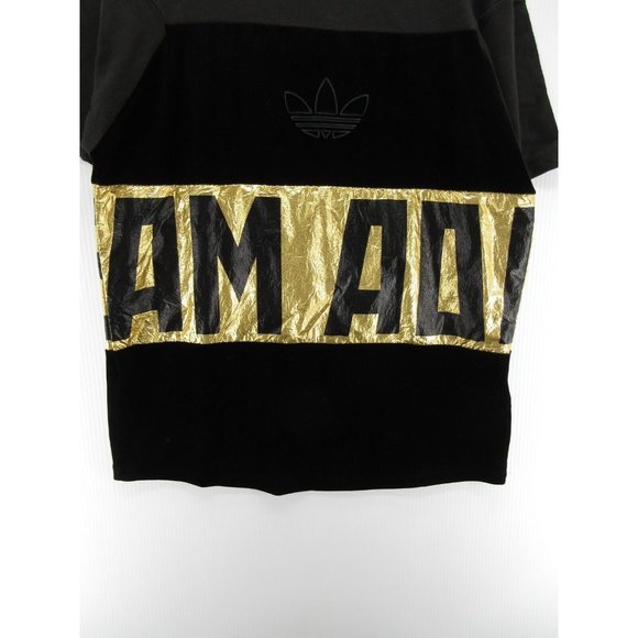 Adidas Top XS Velvet Gold Panel Team Color Block Pullover Shirt - Picture 2 of 10